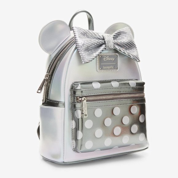 Loungefly Disney100 Minnie Mouse Platinum Mini Backpack